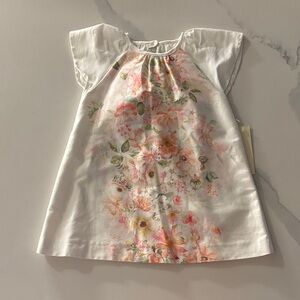 Mayoral White Dress with Pastel Floral Design